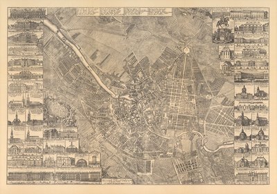 Mappa di Berlino che mostra edifici di interesse, 1773 da Johann David Schleuen